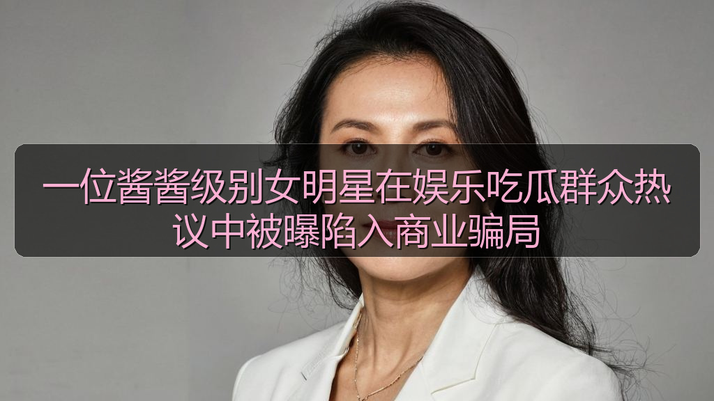 一位酱酱级别女明星在娱乐吃瓜群众热议中被曝陷入商业骗局