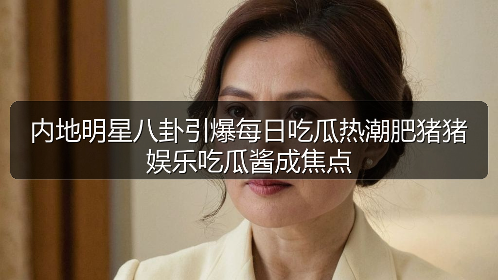内地明星八卦引爆每日吃瓜热潮肥猪猪娱乐吃瓜酱成焦点